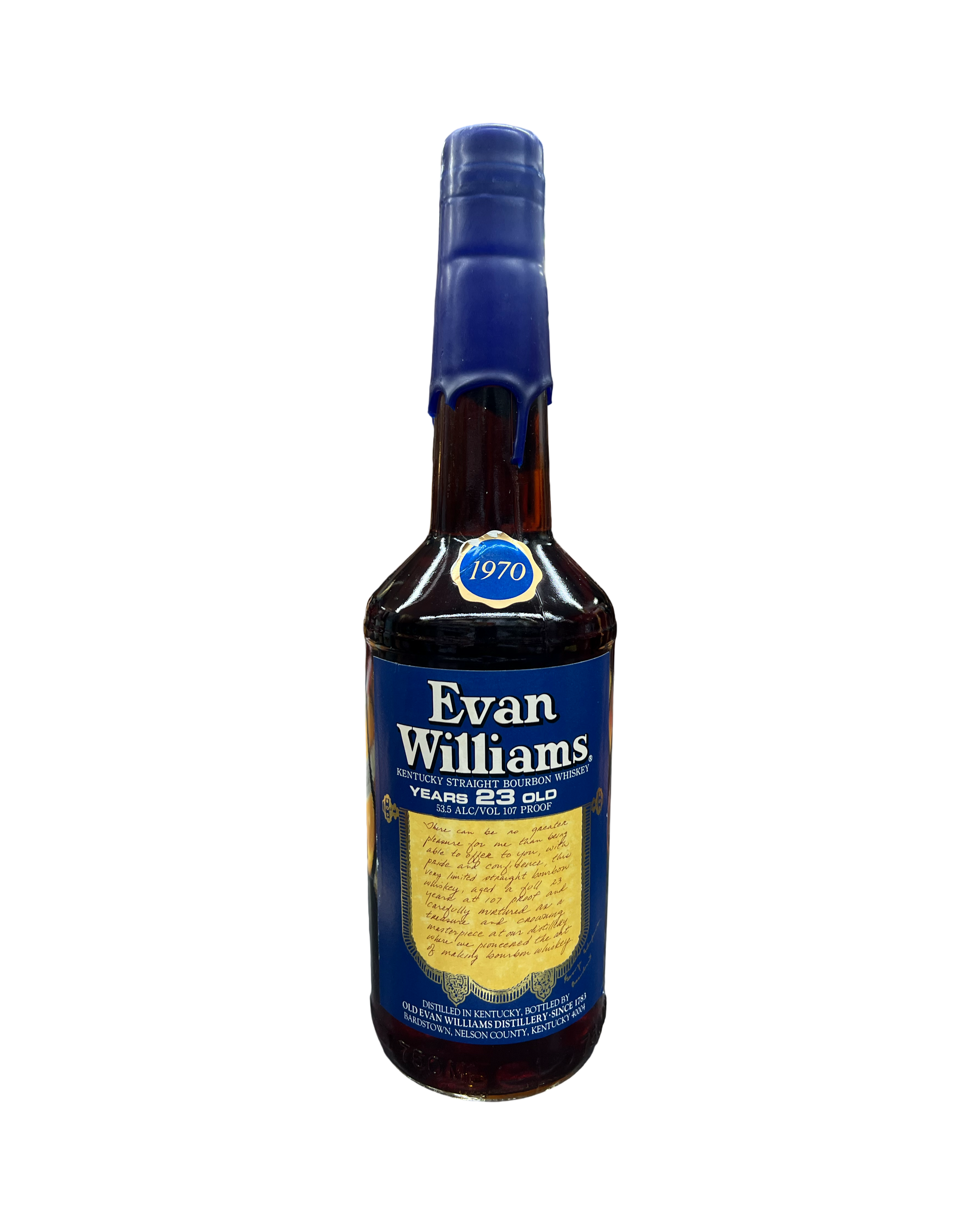 1970 Evan Williams 23 Year Old Kentucky Straight Bourbon Whiskey 1970 Evan Williams 23 Year Old Kentucky Straight Bourbon Whiskey