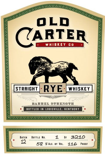 Old Carter Straight Rye Whiskey Small Batch 12