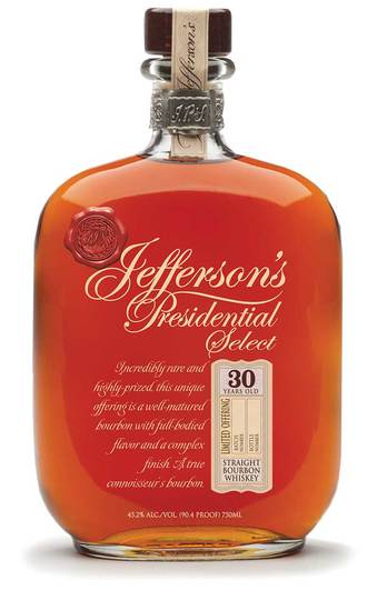 Jefferson's Presidential Select 30 Years Old Straight Bourbon Whiskey