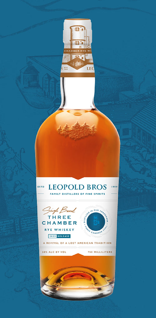 The Leopold Bros. Single Barrel Three Chamber Rye Whiskey Gift Set