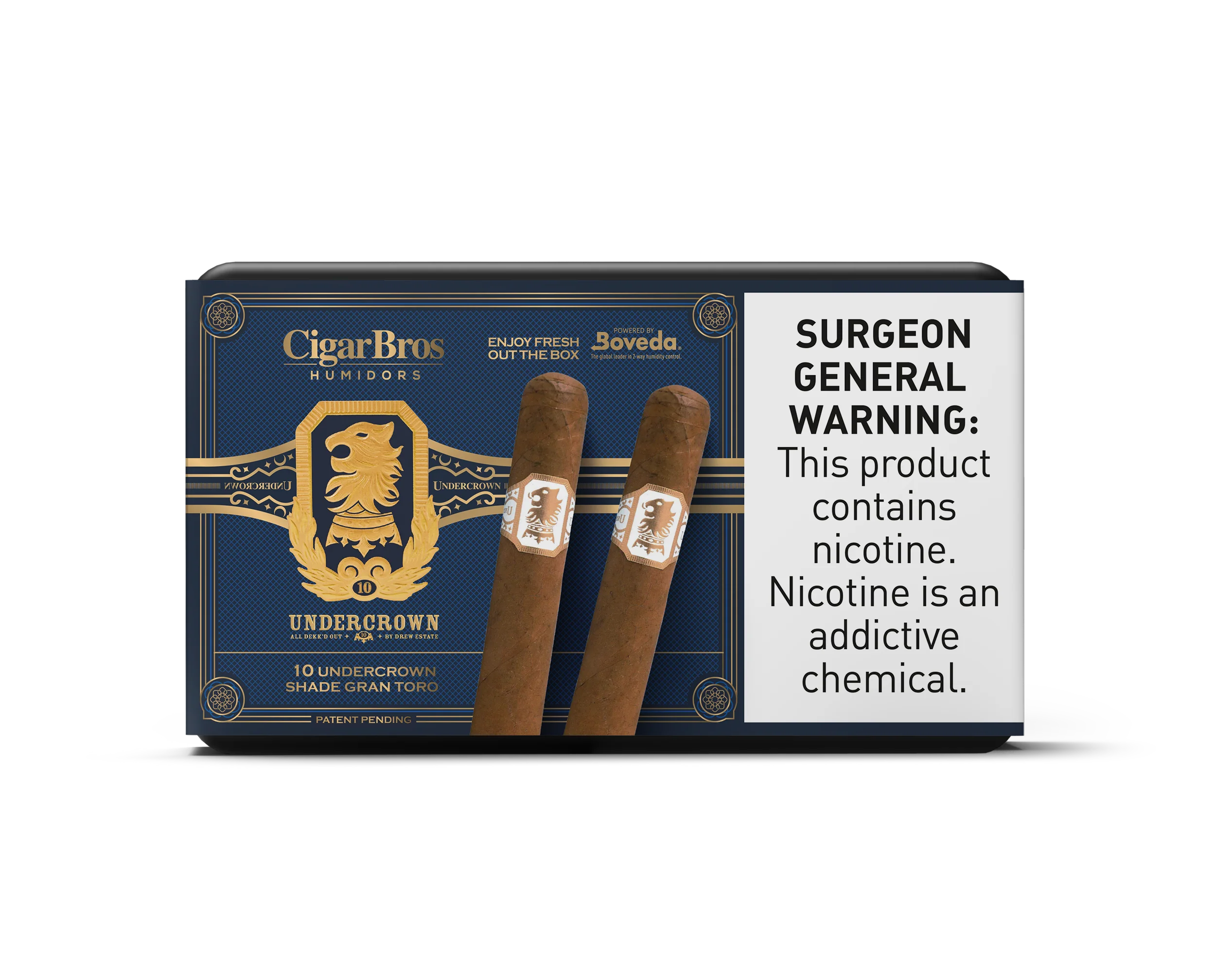 UnderCrown Shade Gran Toro Cigar With Personal Humidor by CigarBros (Box of 10)