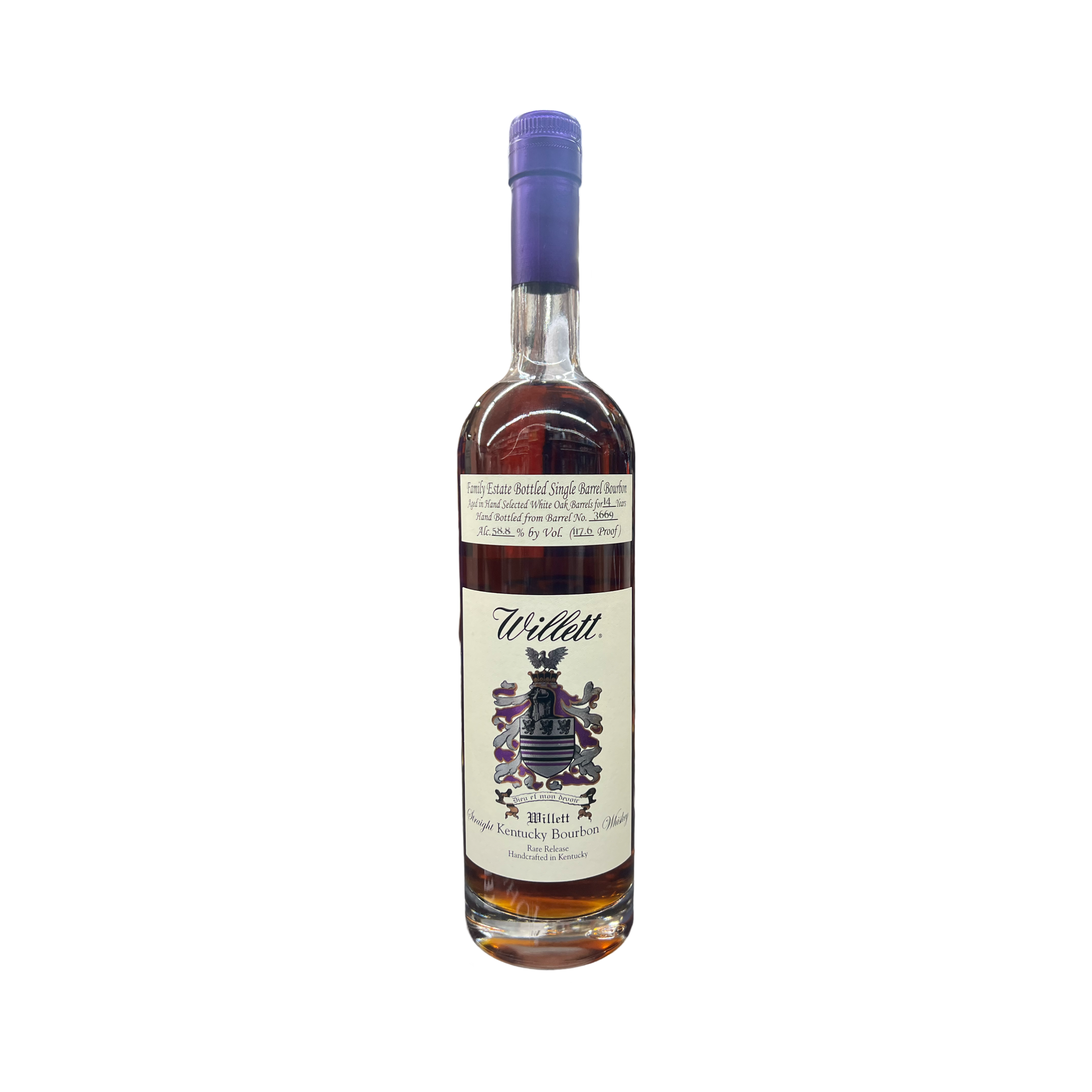 Willett Family Estate Bottled Single Barrel 14 Year Old Barrel No. 3669 Kentucky Straight Bourbon Whiskey (Dulce De Leche)