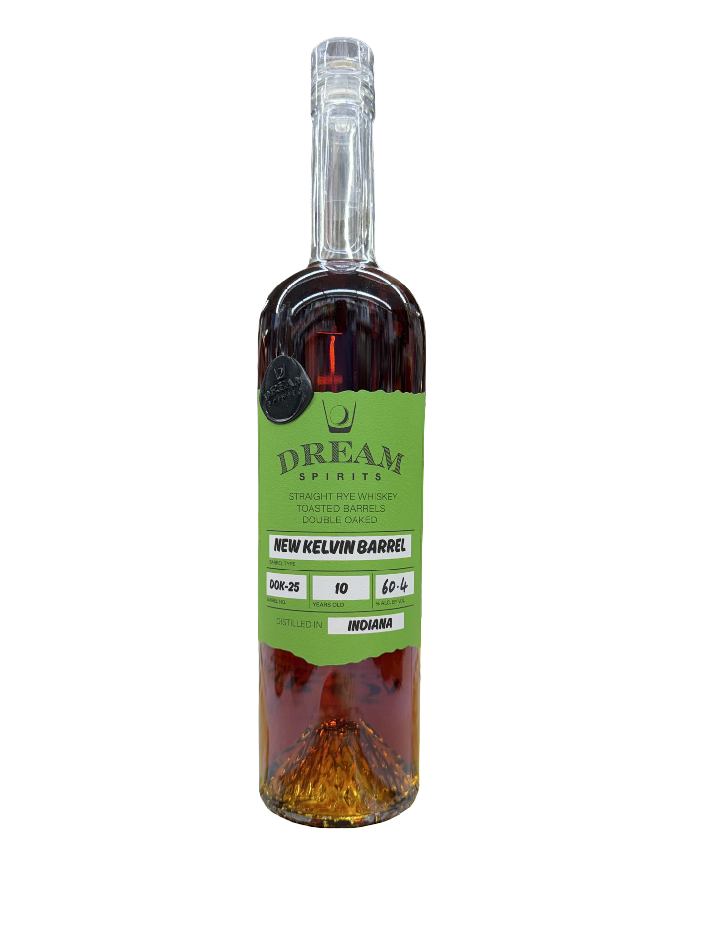 Dream Spirits Double Oaked Straight Rye Whiskey New Kelvin Barrel Finish Barrel DOK-25 10 Years Old 60.4% ABV (120.8 Proof)
