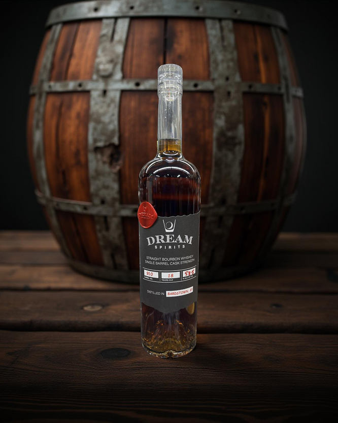 Dream Spirits Single Barrel Cask Strength 18 Year Old Barrel No. 910 El Cerrito Liquor Store Pick Straight Bourbon Whiskey 750ml