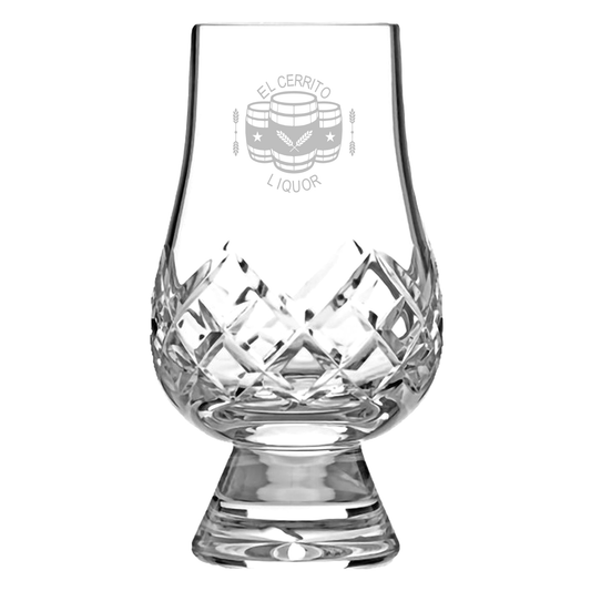 Cut Crystal Glencairn Whiskey Glass (Engraved El Cerrito Liquor Logo)