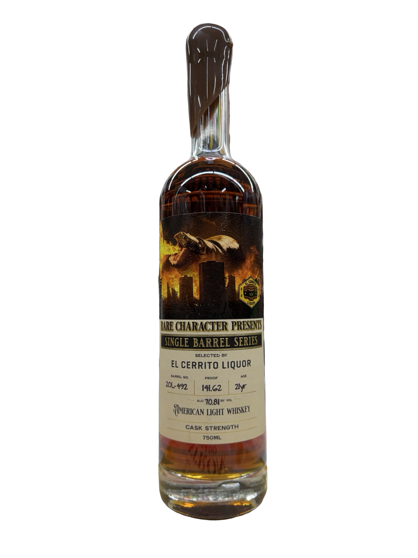 Rare Character Single Barrel Series – American Light Whiskey Selected by El Cerrito Liquor Barrel 20L-492 | 21 Years Old | 70.81% ABV (141.62 Proof)