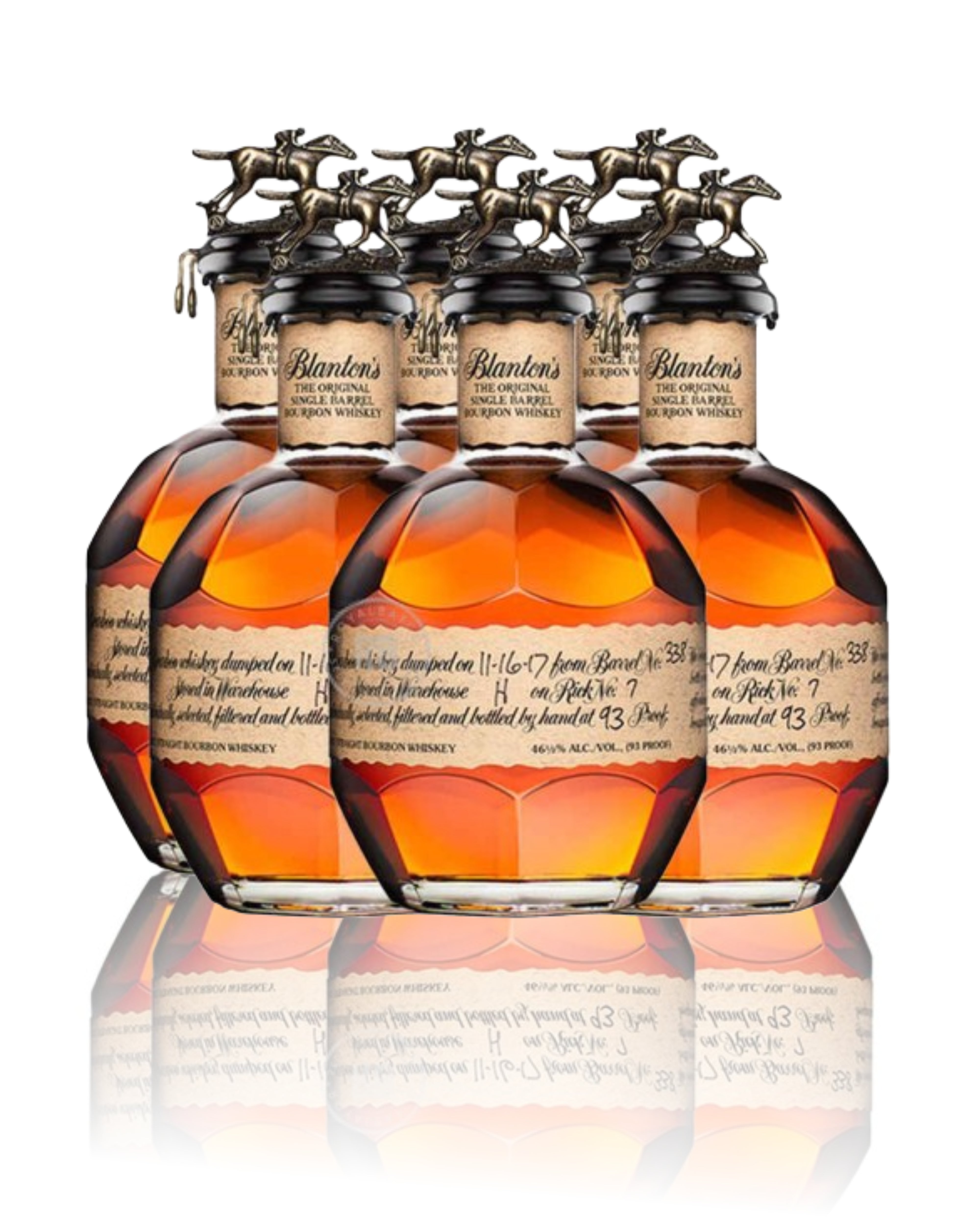 Blanton's Original Single Barrel Kentucky Straight Bourbon Whiskey Bundle 750ml 6-Pack