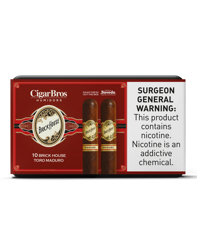 Brick House Toro Maduro Cigar With Personal Humidor by CigarBros (Box of 10)