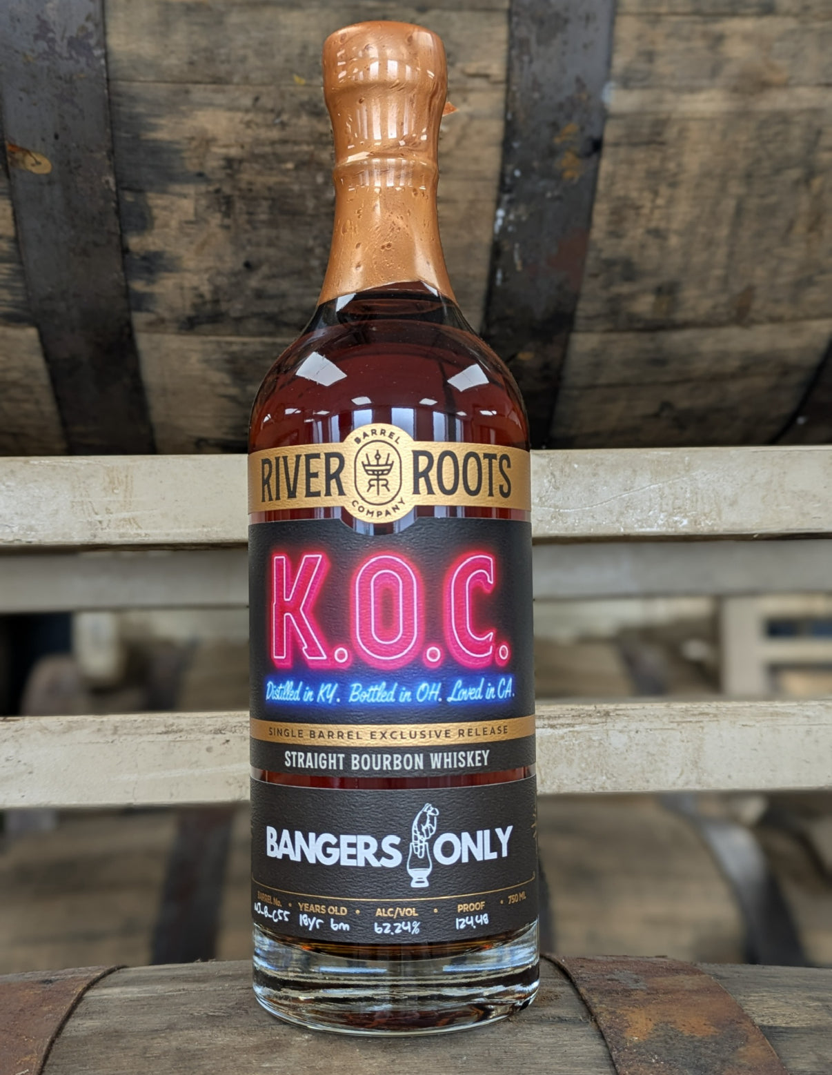 River Roots Barrel Co. Single Barrel #MJ-B-C55 Selected by Bangers Only (KOC) 18 Year 6 Month Old Kentucky Straight Bourbon Whiskey - Pre Order (Limit 1)