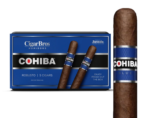 Cohiba Blue Robusto Cigar With Personal Humidor by CigarBros (Box of 5)