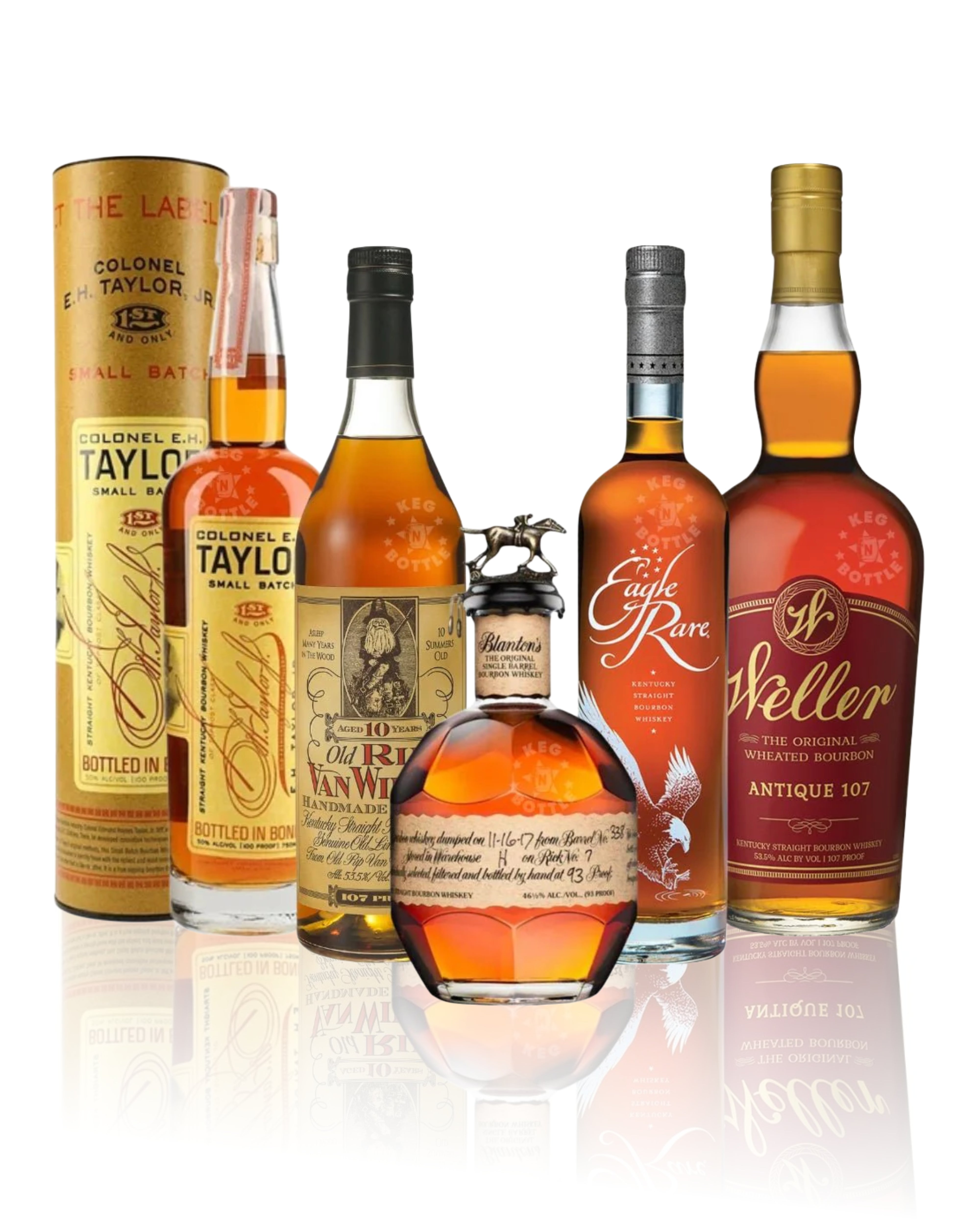 Colonel E. H. Taylor, Eagle Rare, Old Rip Van Winkle, Blanton's & W. L ...