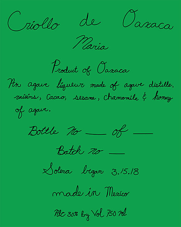 Criollo De Oaxaca Maria Agave Liqueur 750ml