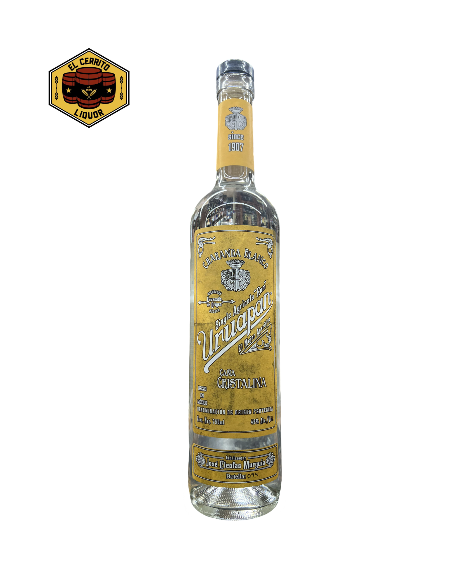 Uruapan Charanda Cana Cristalina Blanco Single Agricola Rum
