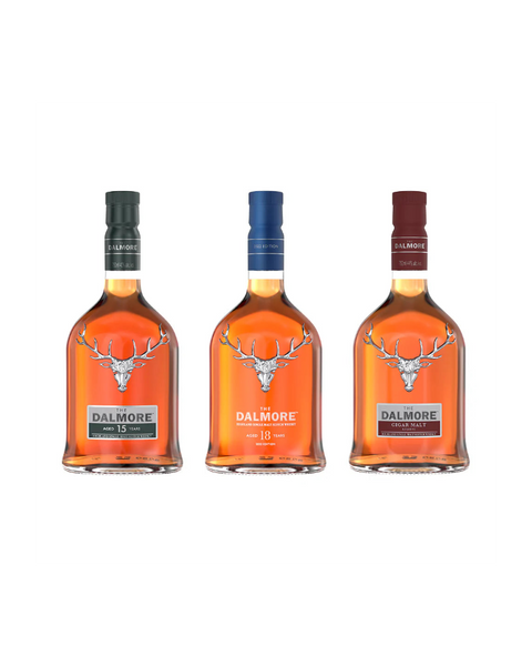 Dalmore 15 Year, 18 Year & Cigar Malt Reserve Scotch Whisky Bundle