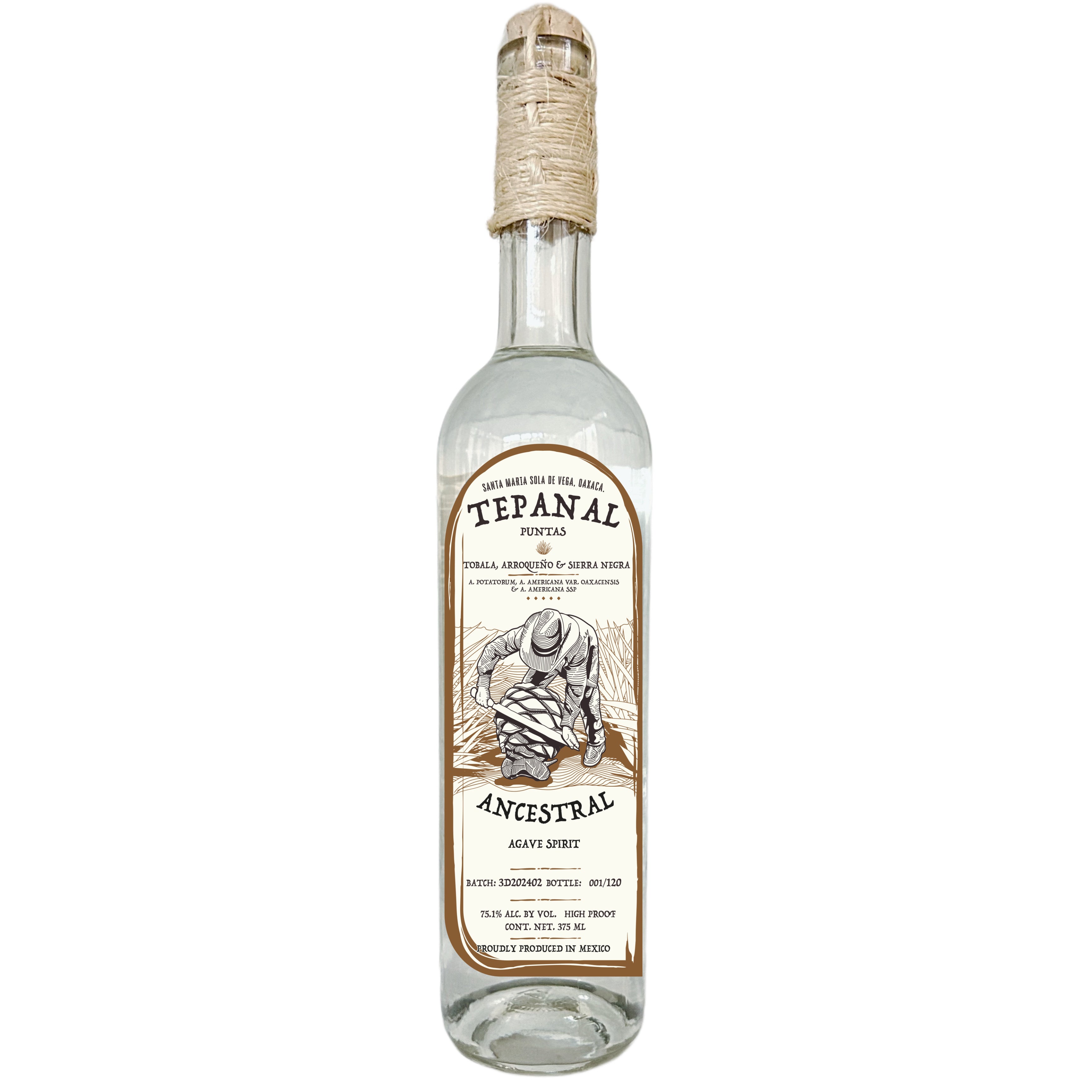 Tepanal Triple Destilado Puntas Batch : 3D202402 Ancestral Agave Spirit 375ml