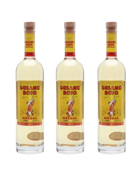 Gusano Rojo with Worm Artesanal Mezcal Bundle 750ml 3-Pack – El