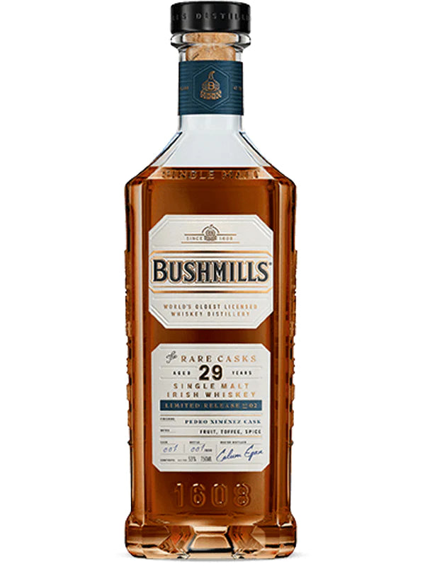 Bushmills The Rare Casks 29 Year Old Pedro Ximenex Cask Finish Irish Whiskey Limited Release No. 2