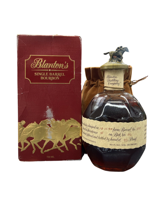 Blantons Single Barrel Bourbon Bottled in 1990 With Bag