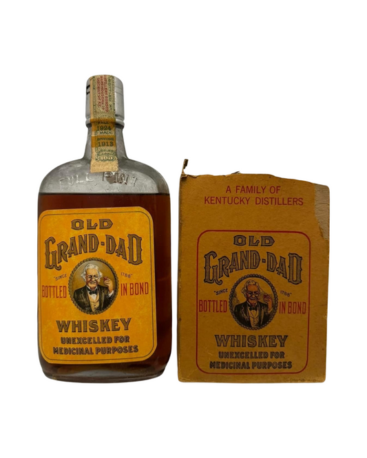 Old Grand Dad Bottle In Bond Bourbon Wathen Distillers Prohibition Era Bourbon One Pint 1913-1924