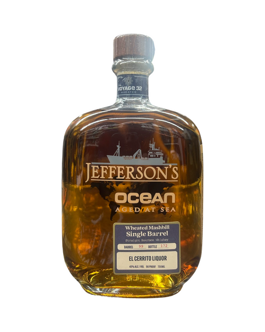 Jefferson’s Ocean Aged At Sea Wheated Mashbill Single Barrel El Cerrito Liquor Store Pick Straight Bourbon Whiskey 750ml