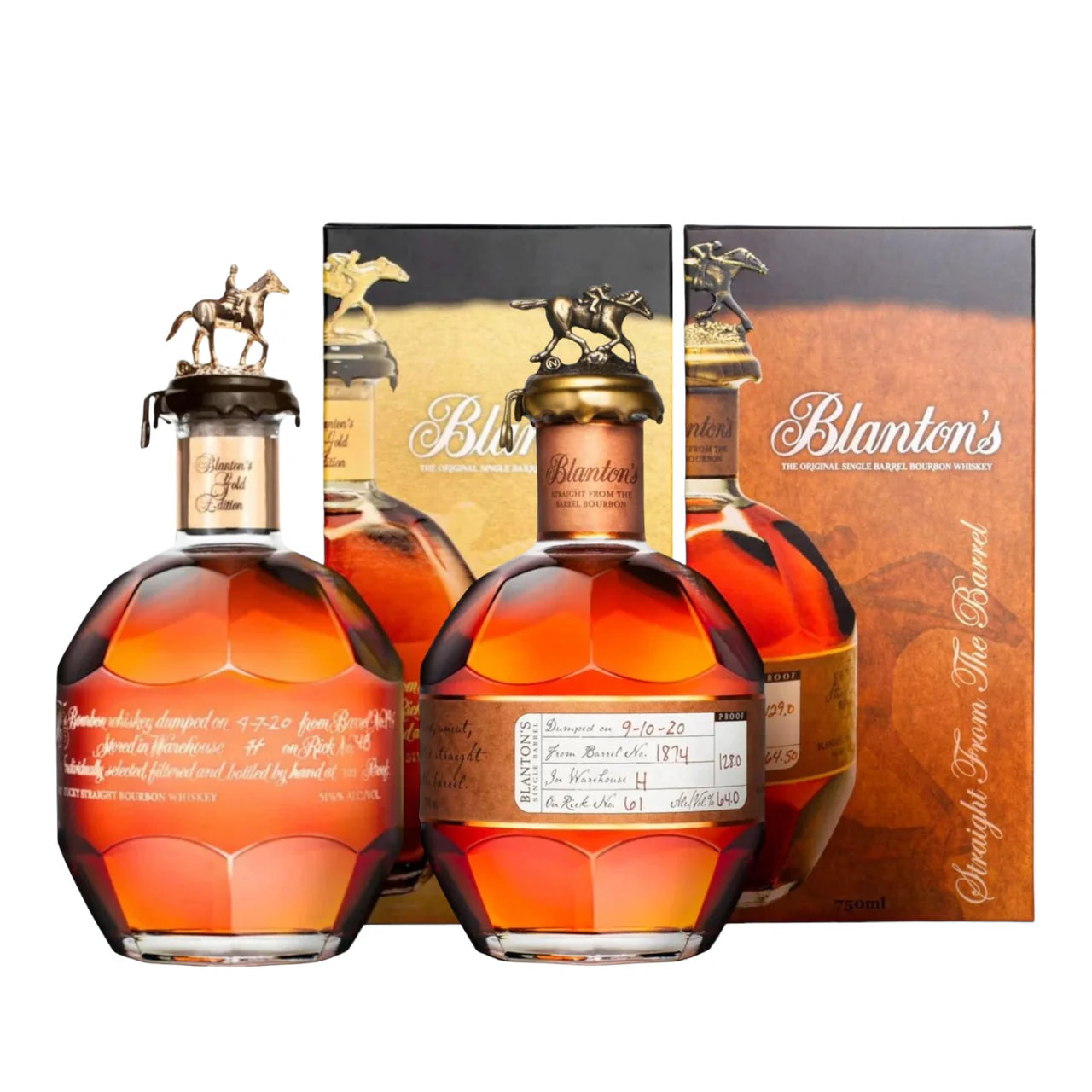 Blanton’s Gold Edition & Straight From The Barrel Bundle 750ml 2-Pack