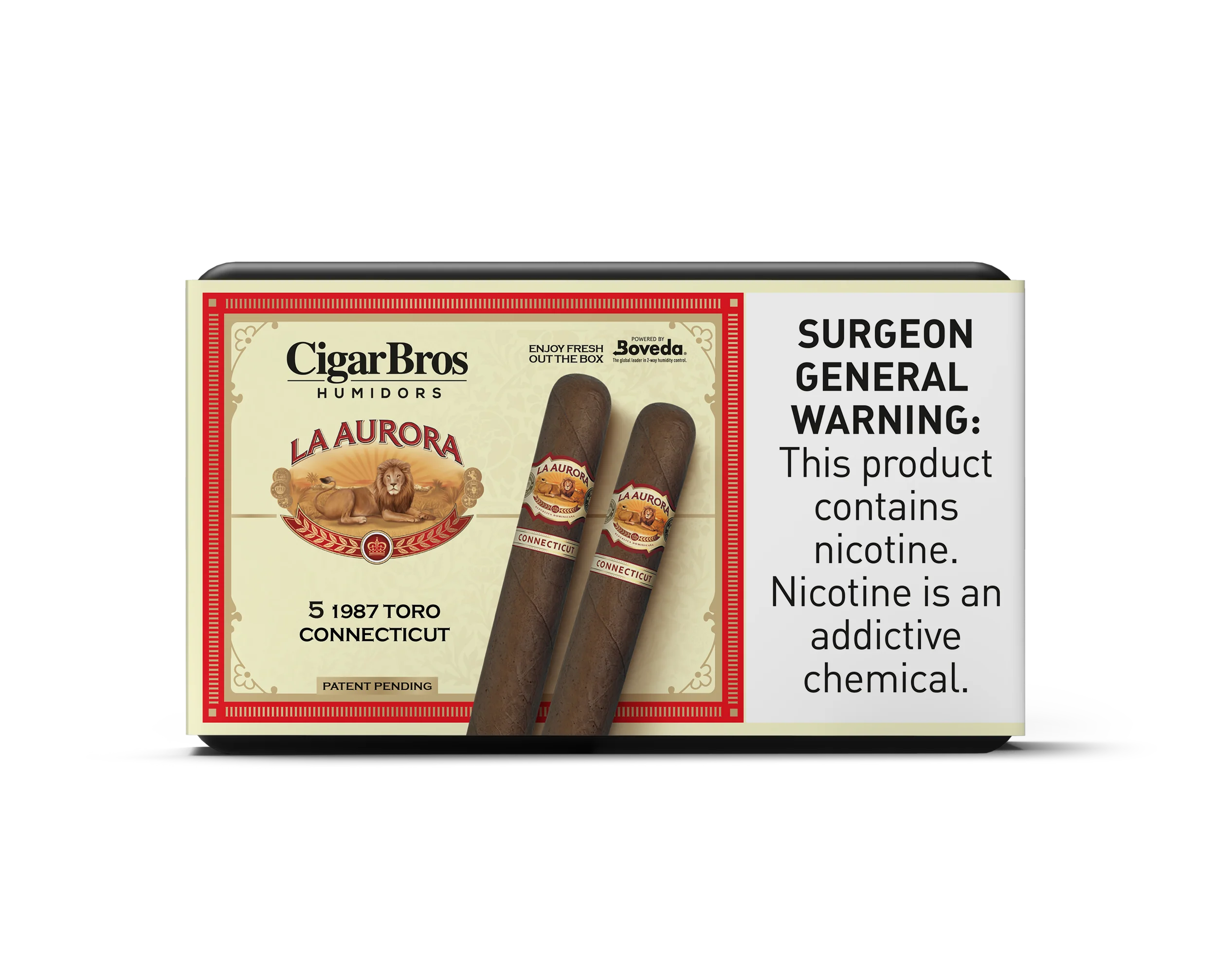 La Aurora 5ct 1987 Toro Connecticut Premium Cigars With Personal Humidor by CigarBros