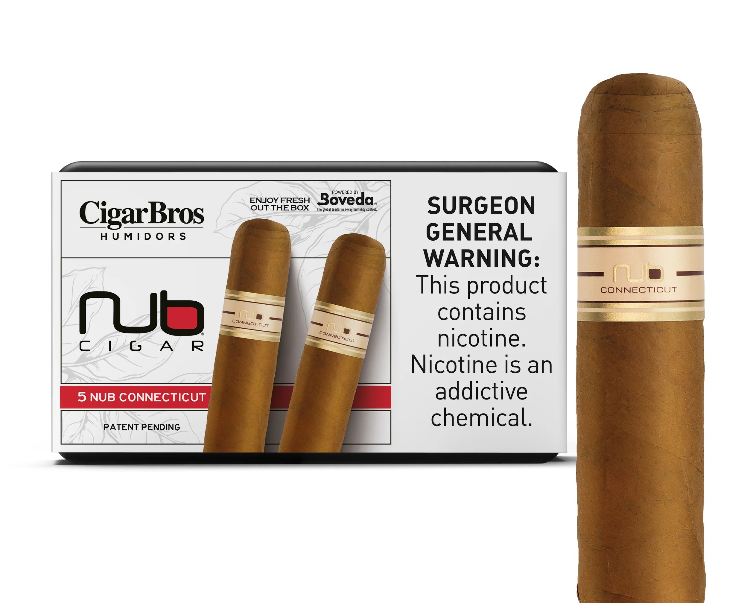 Nub 5 Connecticut Premium Cigars with Personal Humidor by CigarBros
