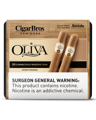 Oliva Connecticut Reserve Toro Cigar With Personal Humidor by CigarBros (Box of 20)
