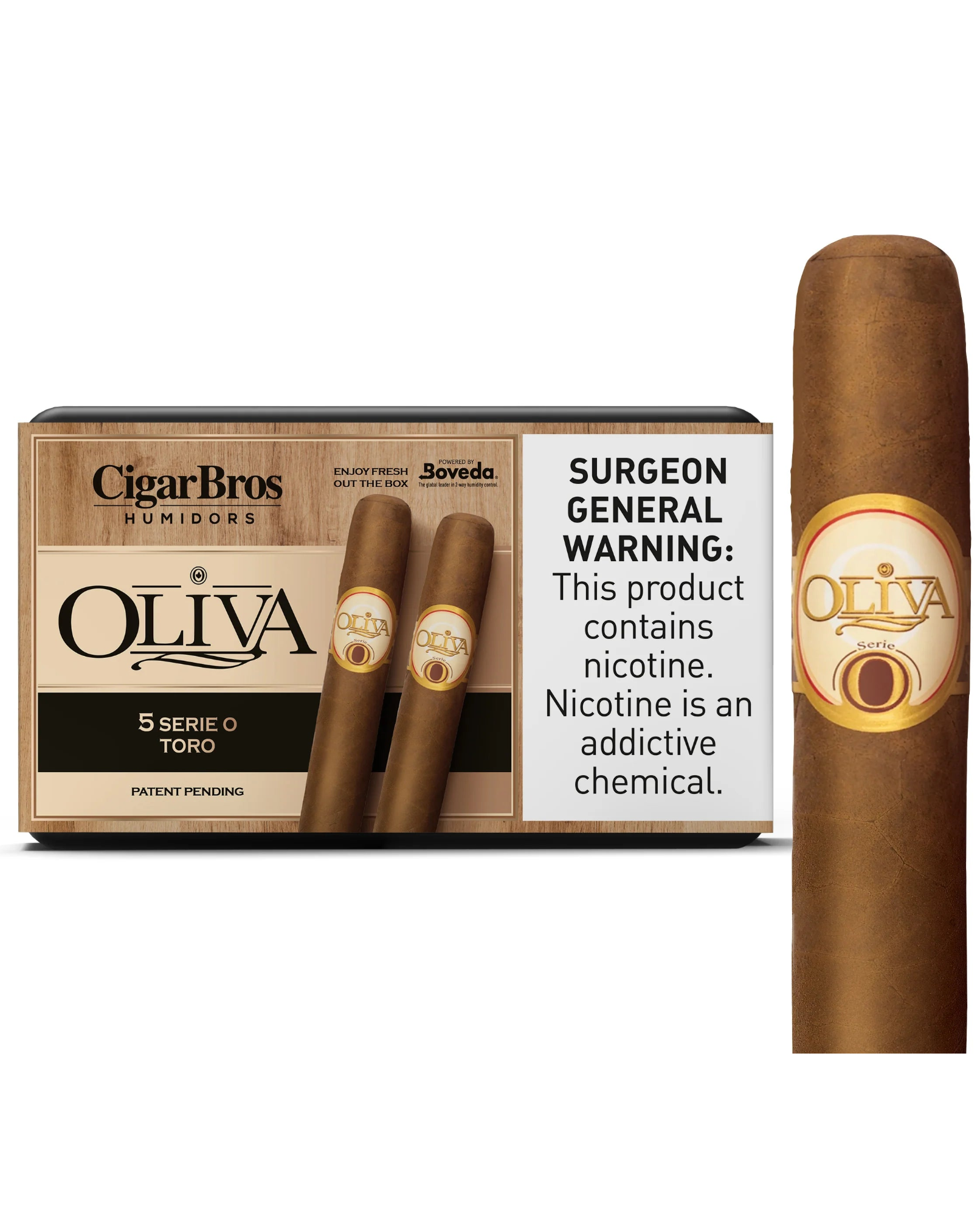 Oliva Serie O Robusto Cigar With Personal Humidor by CigarBros (Box of 5)