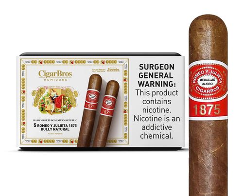 Romeo Y Julieta 1875 Bully Cigar With Personal Humidor by CigarBros (Box of 5)