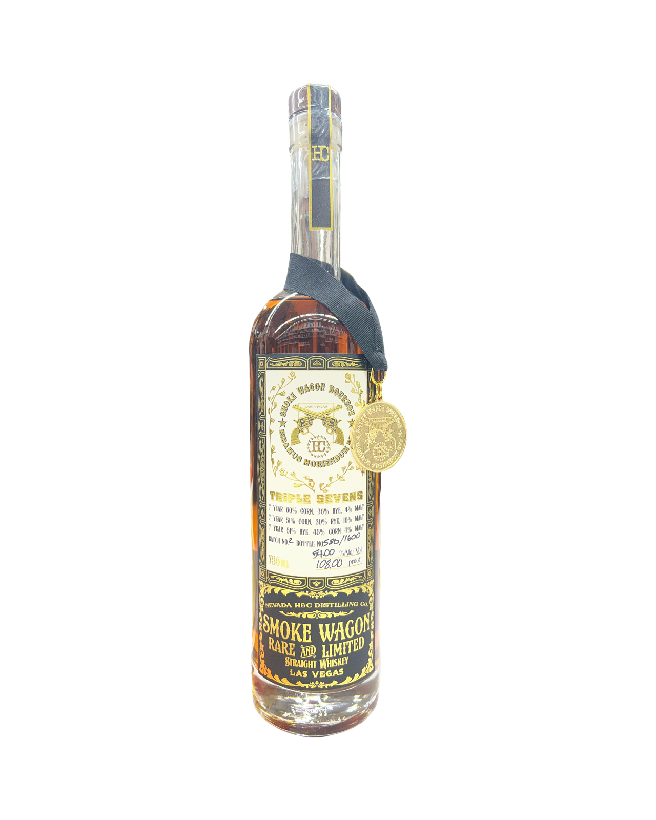 Smoke Wagon Rare and Limited Triple Sevens 7 Year Old Batch 2 Straight Bourbon Whiskey 750ml