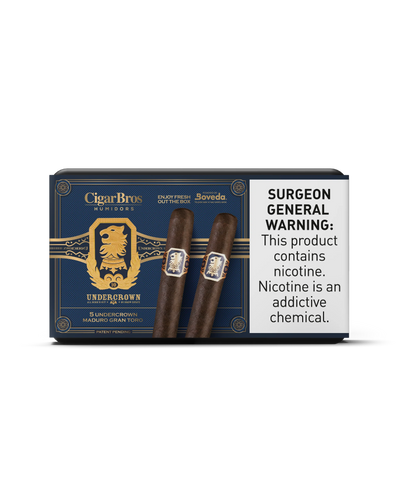 UnderCrown Maduro Gran Toro Cigar With Personal Humidor by CigarBros (Box of 5)