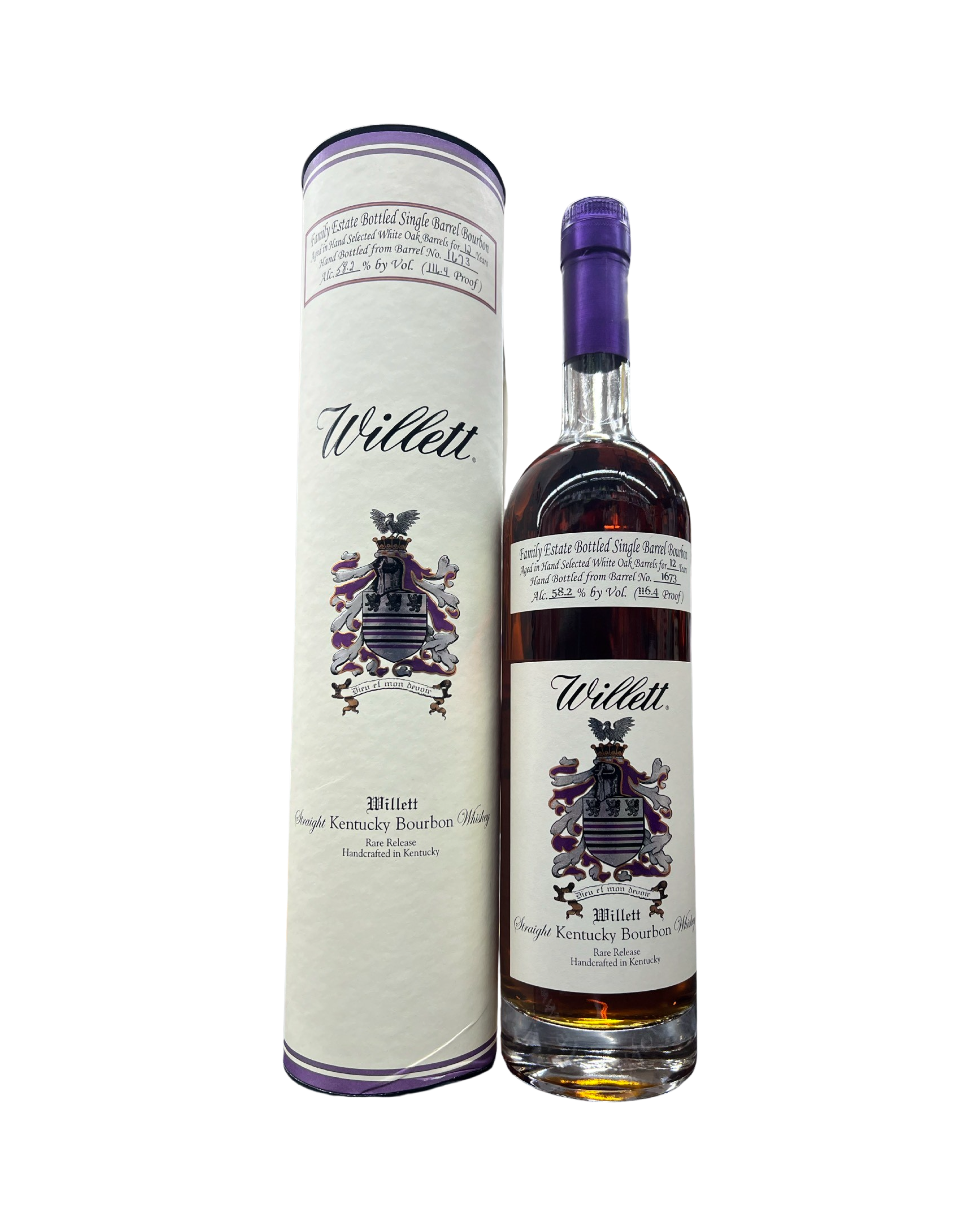 Willett Family Estate Bottled Single Barrel 12 Year Old Barrel No. 1673 Kentucky Straight Bourbon Whiskey