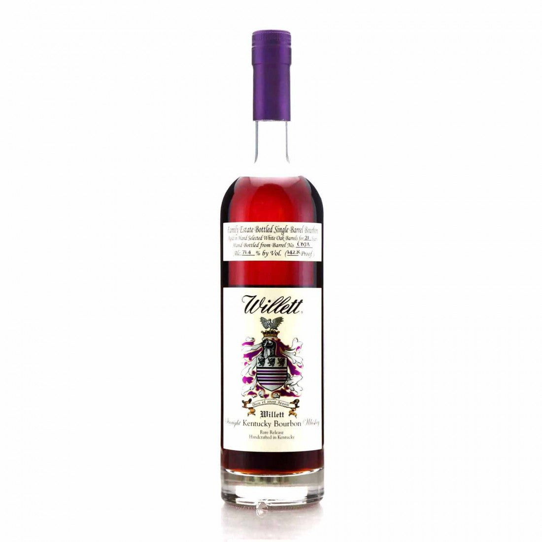 Willett Family Estate Bottled Single Barrel 21 Year Old Barrel No. C67A Kentucky Straight Bourbon Whiskey