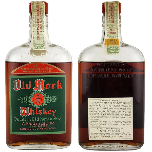 Old Mock 1916 A Ph Stitzel 18 Year Old Pint / Prohibition Era Bottling