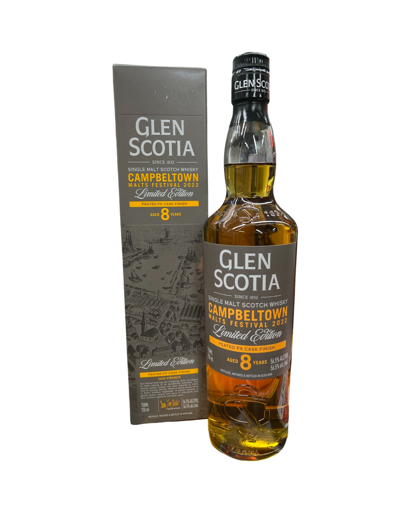 Glen Scotia 8 Year Old "Malts Festival 2022 Limited Edition" Cask Strength PX Sherry Peated Campbeltown Single Malt Scotch Whisky (750ml)