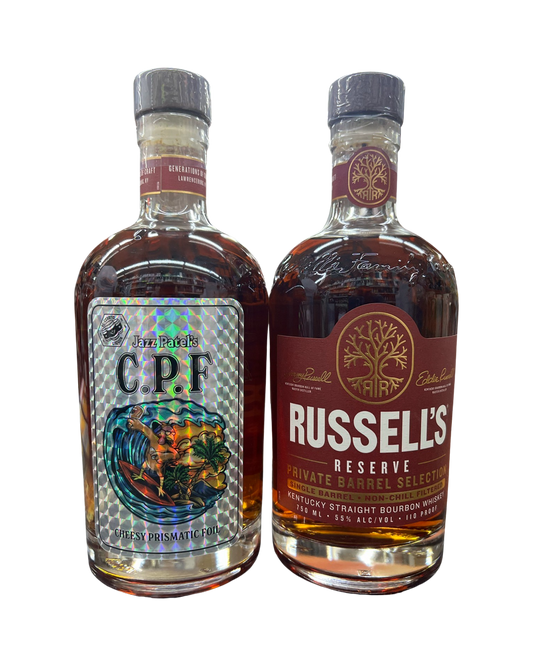 Russell's Reserve 9 Year old Single Barrel Cheesy Prismatic Foil El Cerrito Liquor Store Pick Kentucky Straight Bourbon Whiskey 750ml