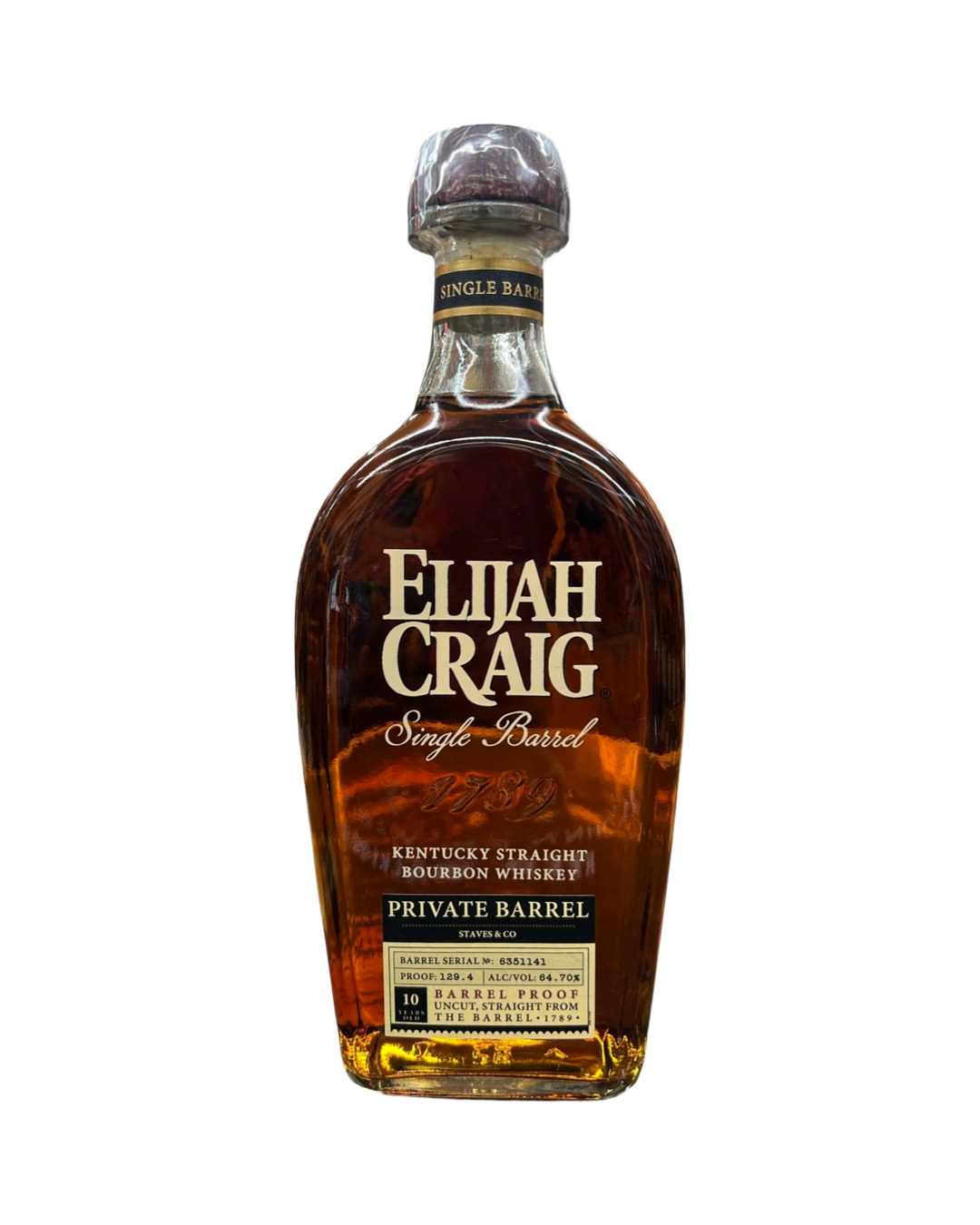 Elijah Craig Single Barrel Pick (Exclusive for Staves & Co) 750ml El
