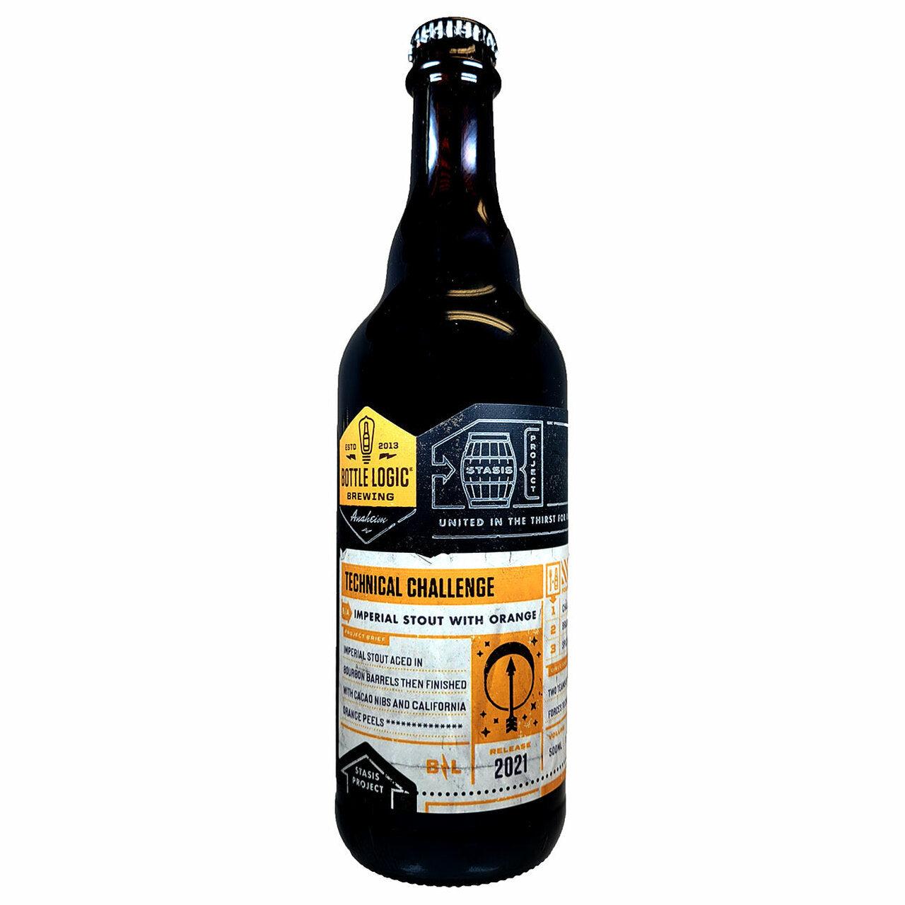 2021 Bottle Logic Brewing Technical Challenge Imperial Orange Stout Beer 500ml