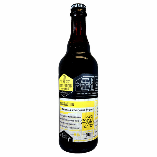 2021 Bottle Logic Brewing 'Mass Action' Banana Coconut Stout Beer 750ml