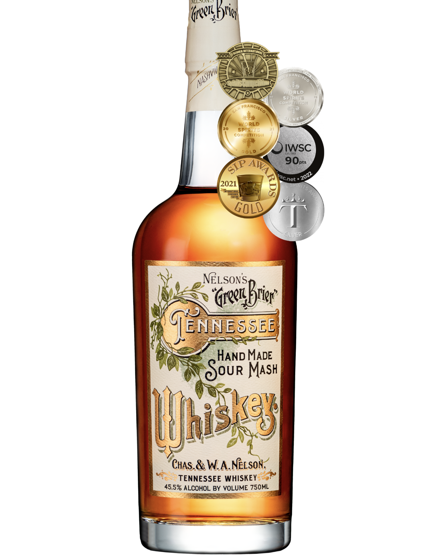 Nelson's Green Brier Tennessee Hand Made Sour Mash Whiskey 750ml