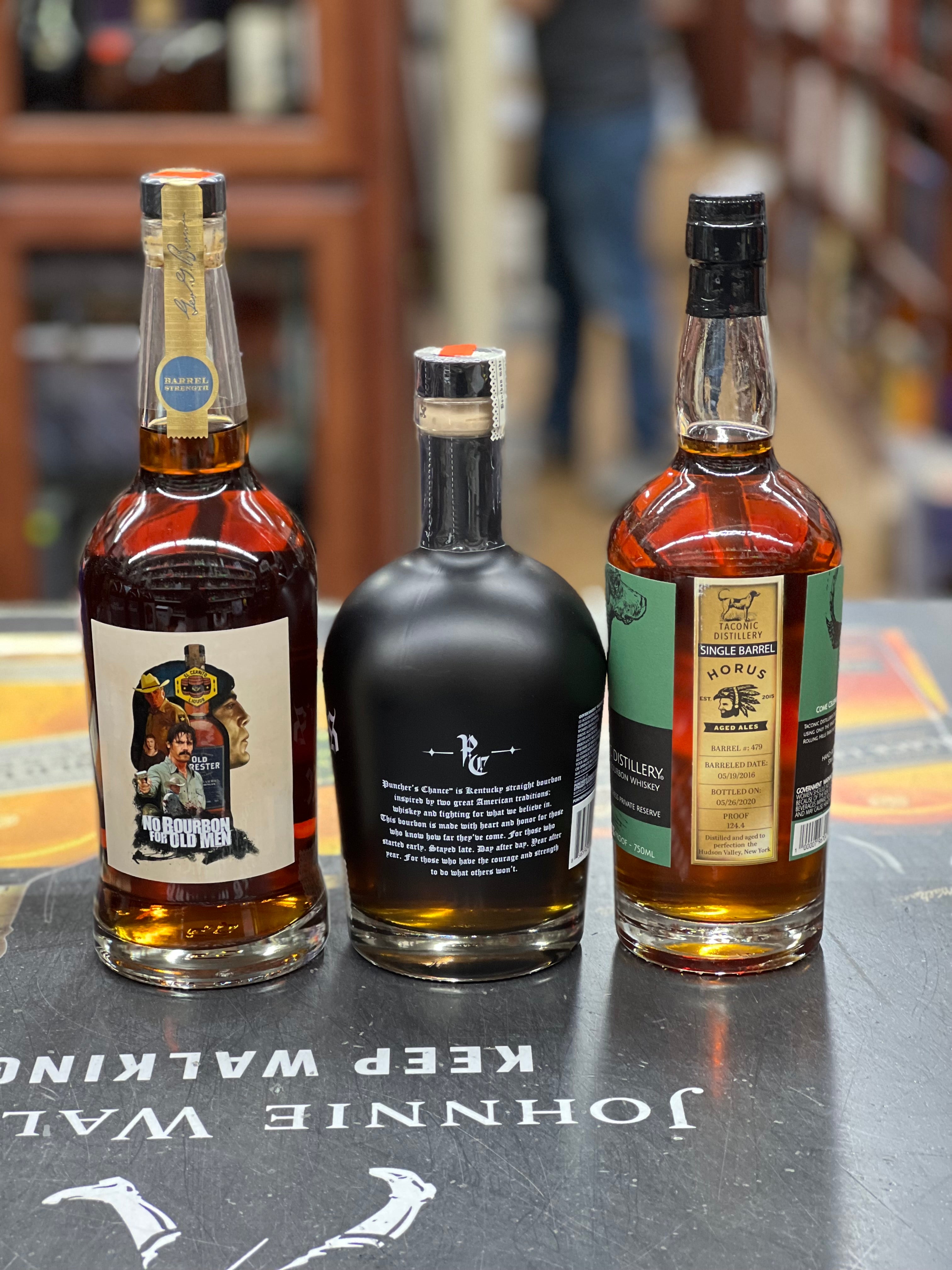 Old Forester, Punchers Chance & Taconic Straight Bourbon Whiskey El Cerrito Liquor Store Pick Bundle 750ml 3-Pack