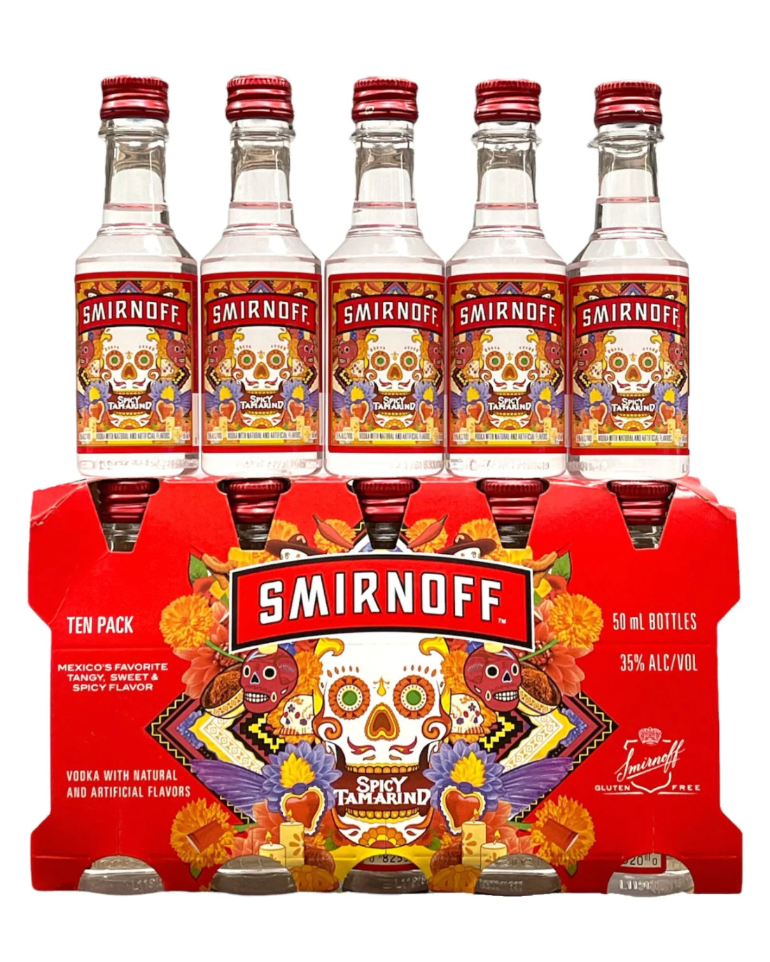 Smirnoff Spicy Mini Shots Tamarind Vodka 50ml Bottle 10-Pack