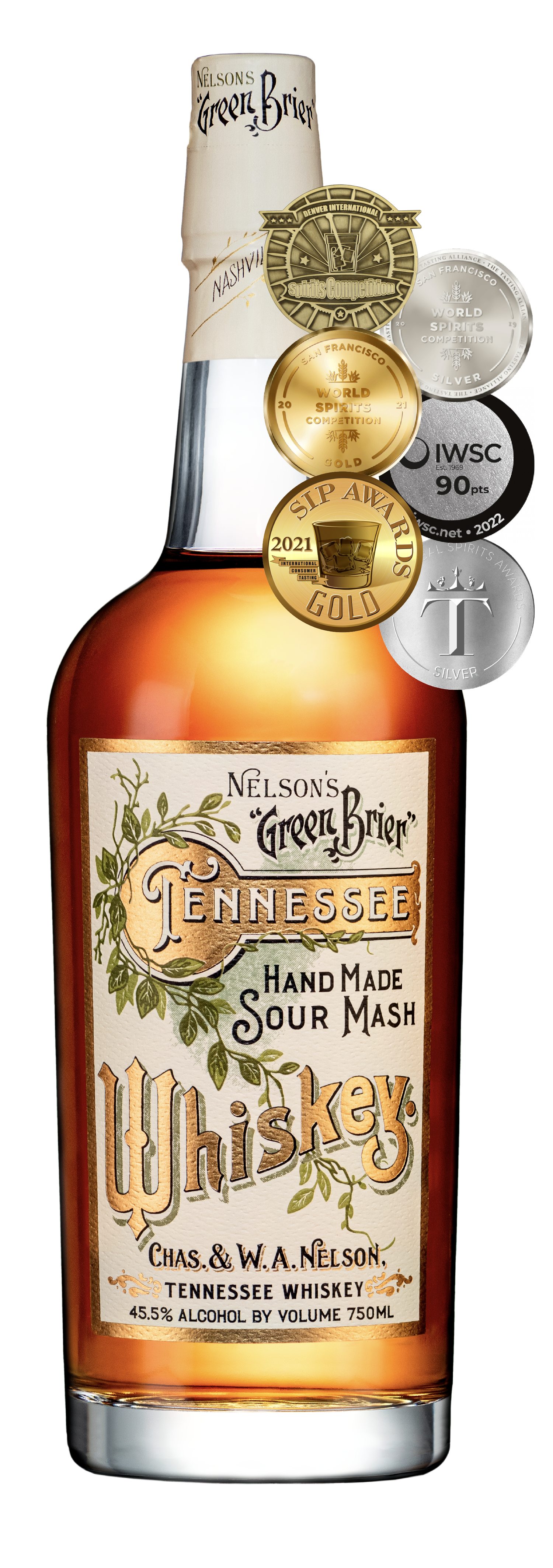 Nelson's Green Brier Tennessee Hand Made Sour Mash Whiskey 750ml