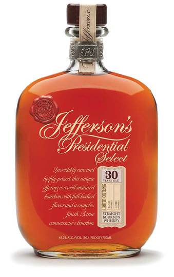 Jefferson's Presidential Select 30 Years Old Straight Bourbon Whiskey 750ml