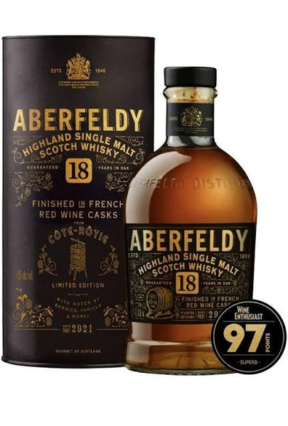 Aberfeldy French Red Wine Cask Finish 18 Year Old Single Malt Scotch Whisky 750ml
