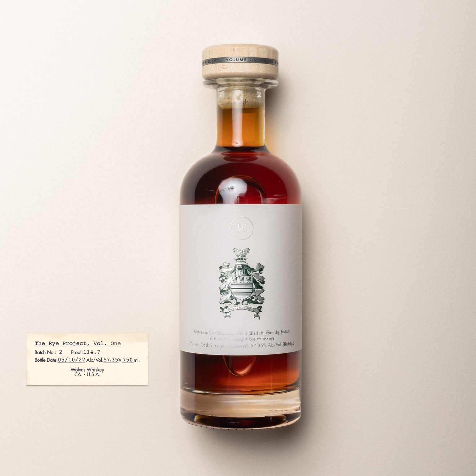 Wolves & Willett Family Estate The Rye Project Batch No. 2 Straight Rye Whiskey 750ml
