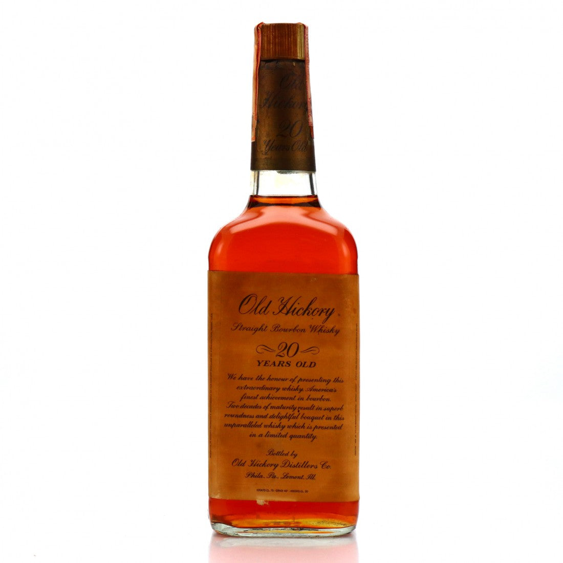 Old Hickory 20 Year Old Straight Bourbon 1960s