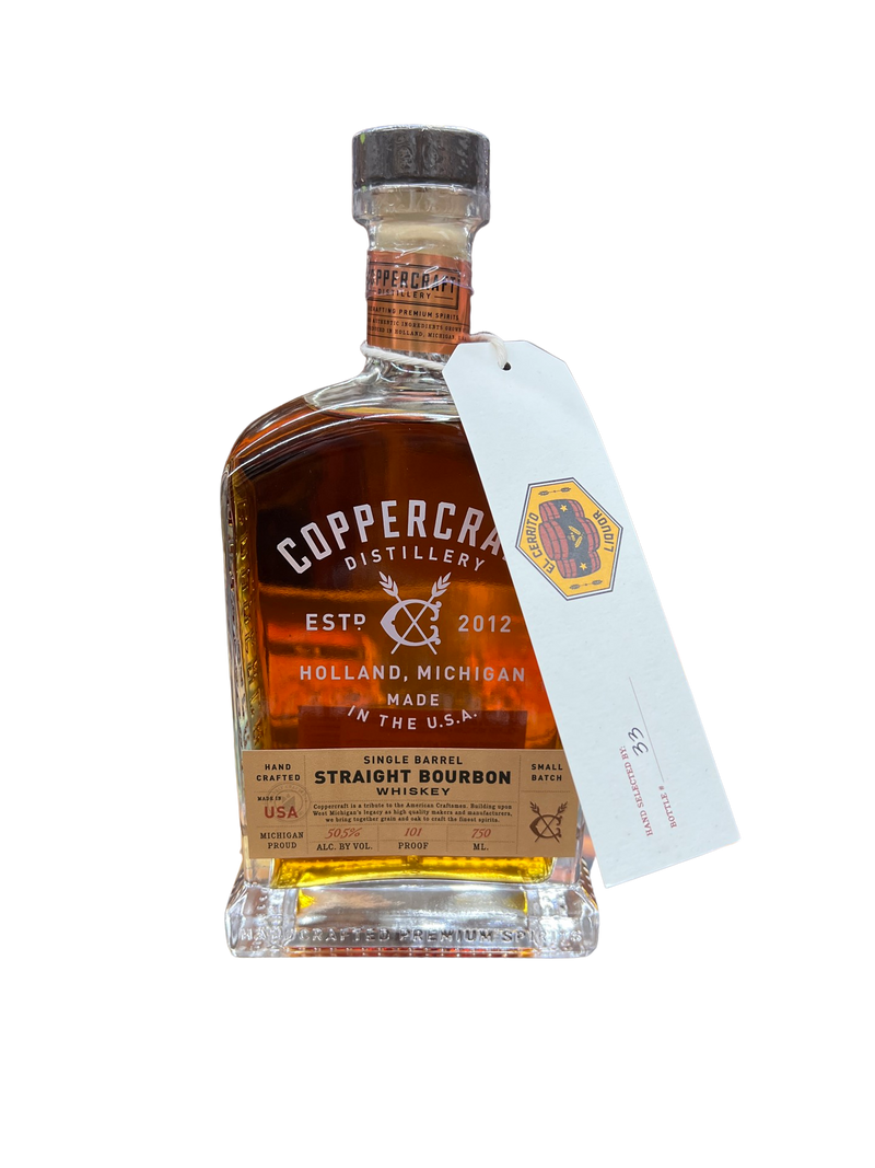 Coppercraft Distillery Single Barrel Straight Bourbon Whiskey EL Cerrito Liquor Store Pick 7 year MGP