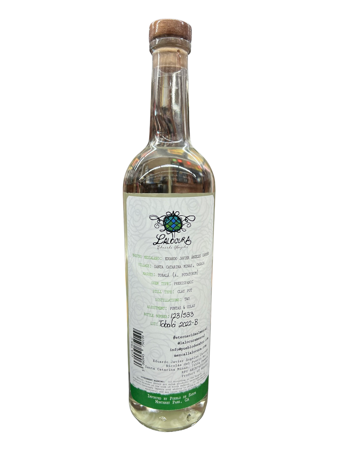 Lalocura Tobala Orejon Mezcal (750ml) – El Cerrito Liquor